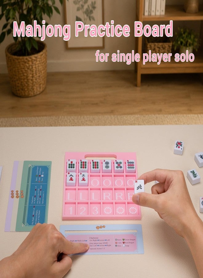 Tinzum Solo Mahjong Board, Line Finder with Rule for Single Player Practice - Image 2