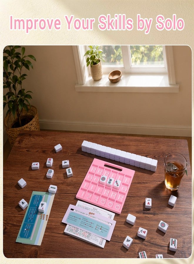 Tinzum Solo Mahjong Board, Line Finder with Rule for Single Player Practice - Image 4