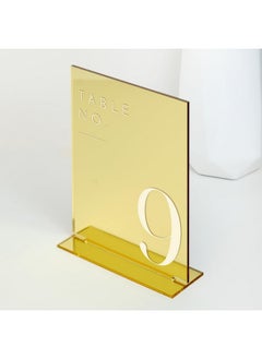 JINMURY JINMURY Gold Mirror Wedding Table Numbers 1-20 with Stands, 5"x7" Gold Mirror Acrylic Table Numbers, Perfect for Wedding Reception, Party, Anniversary, Event (Gold Mirror Acrylic Table Numbers 1-20, 5"x7")  - Image 3