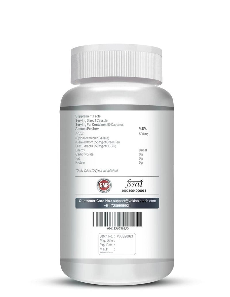 Vokin Biotech EGCG from Green Tea Leaf Extract 500mg EGCG - Antioxidant Support – 90 Capsules - Image 3