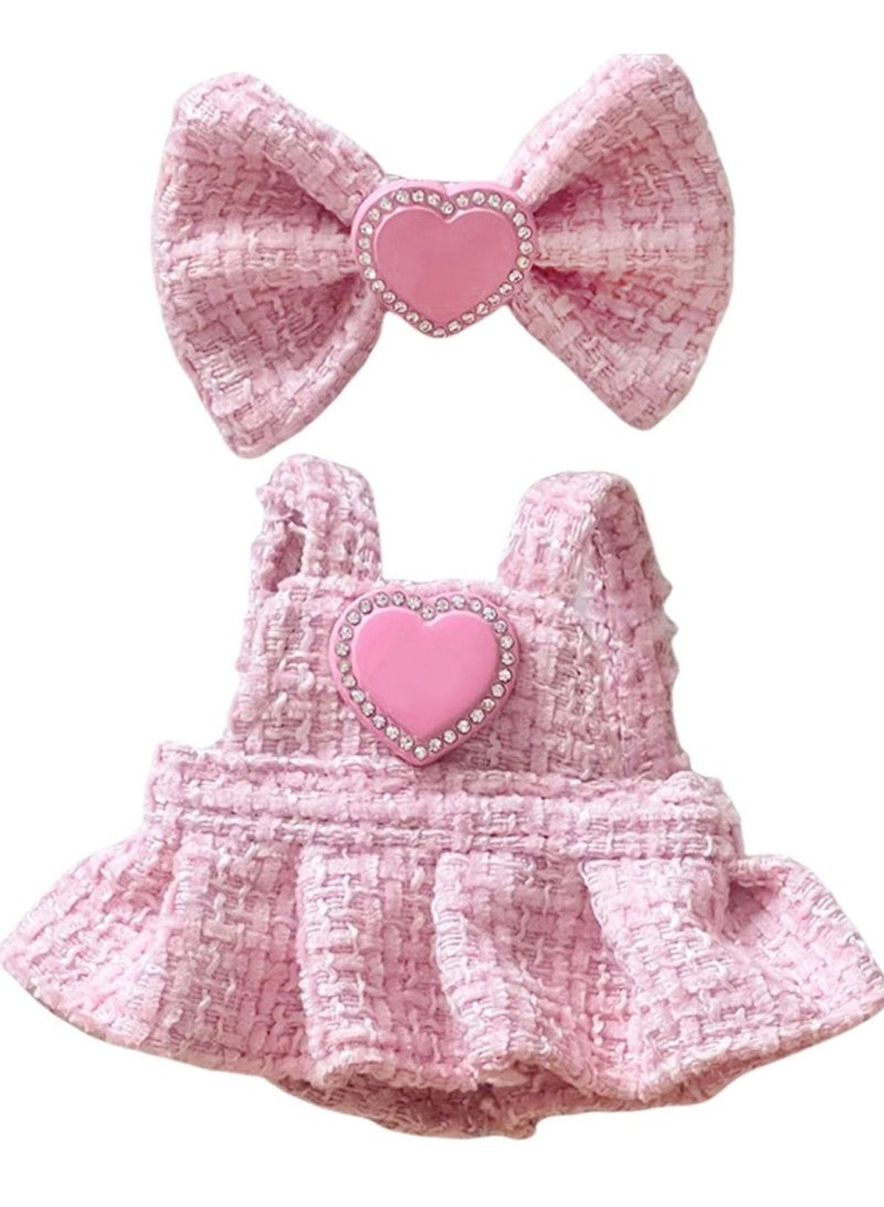 NINI Clothes & Outfit Set with 17cm Dolls, Black Doll Accessories with Dress Ribbon Hair Clip for Dolls Premium Outfit, Birthday Holiday Present Best Gifts for Girls Kids - Image 1