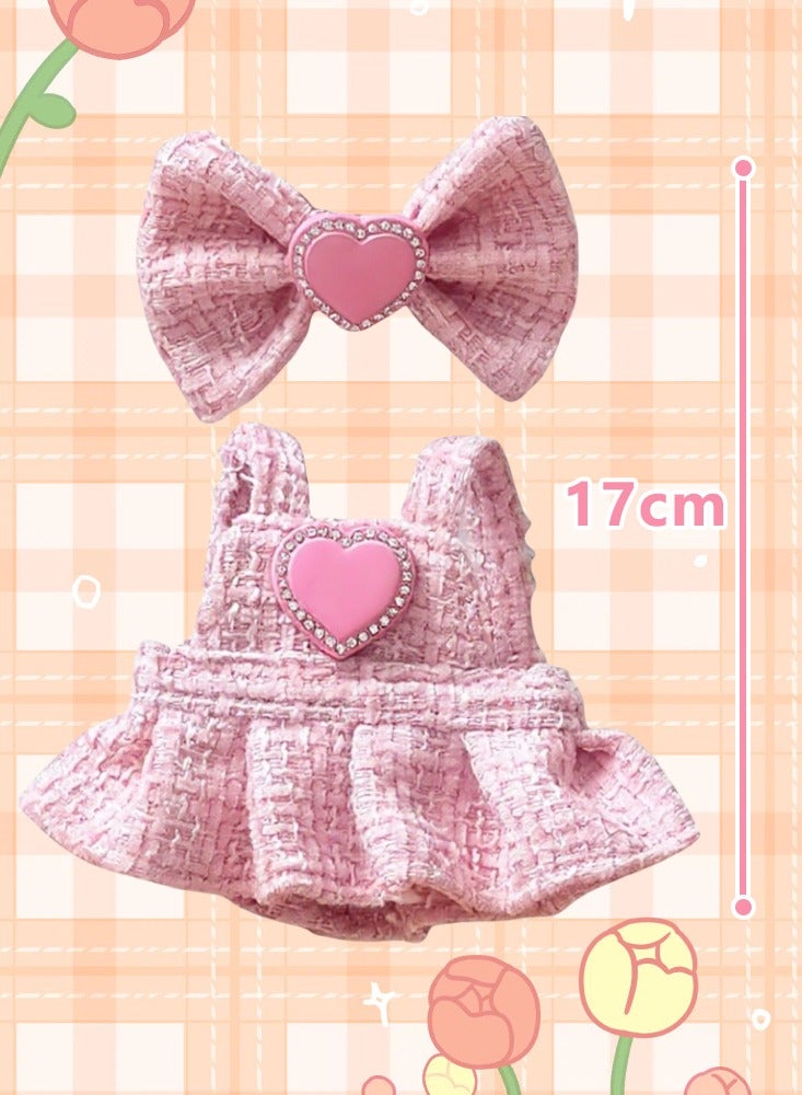 NINI Clothes & Outfit Set with 17cm Dolls, Black Doll Accessories with Dress Ribbon Hair Clip for Dolls Premium Outfit, Birthday Holiday Present Best Gifts for Girls Kids - Image 2