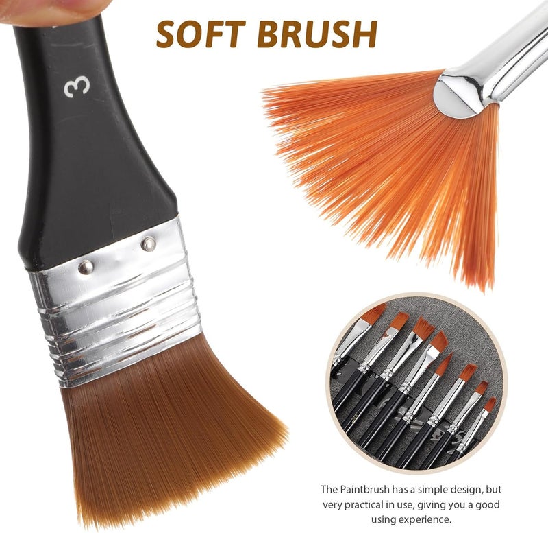 18pcs Nylon Hair Watercolor Paintbrush Set with Black Handles for Multi-Purpose Painting and Acrylic Art Supplies Suitable for Artists and Beginners - Image 3