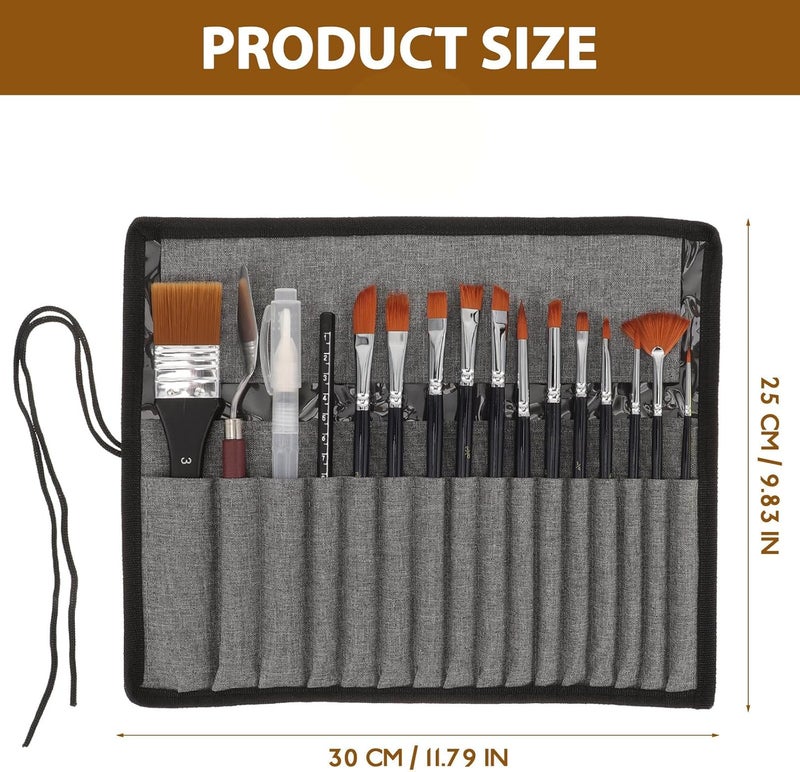 18pcs Nylon Hair Watercolor Paintbrush Set with Black Handles for Multi-Purpose Painting and Acrylic Art Supplies Suitable for Artists and Beginners - Image 2