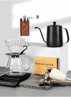 DIYANOO V60 Coffee Maker Coffee Set 11 Pieces Espresso Set with 600mm Espresso Pot for Coffee Table Kitchen Camping  - Image 3