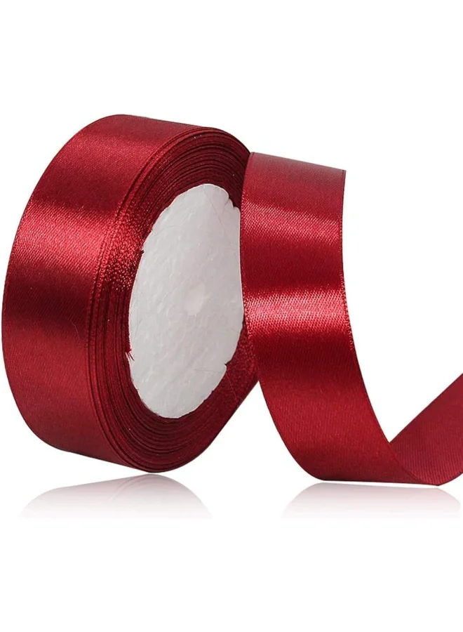 Share The Love Share the love 24mm Satin Ribbon - 25 Yards Length - Mehroon - Smooth & Shiny Crafting Ribbon for Gift Wrapping, Decorations, DIY & Sewing