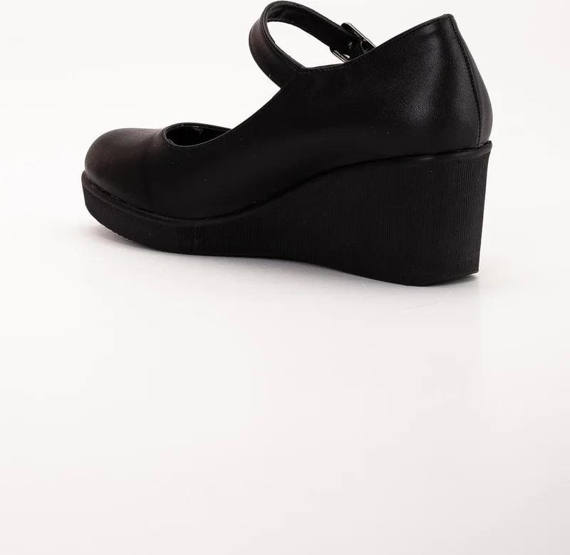 Dilimler Ayakkabı Slices Shoes Helmet Artificial Black Women's Wedge Sole Shoes