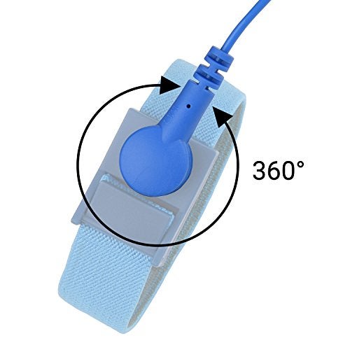 ECO-FUSED Anti Static Wrist Straps - 3 Pack - Reusable Anti-Static Wrist Straps Equipped with Grounding Wire and Alligator Clip - Enables You to Ground Yourself(2x Black + 1x Blue) - Image 3