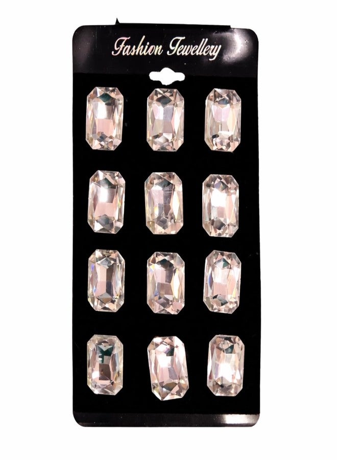 Samyak 12 Pcs Stud Stone Hair Pins For Bridal Bridesmaid Hair Stickers Hair Accessories (Silver) - Image 2