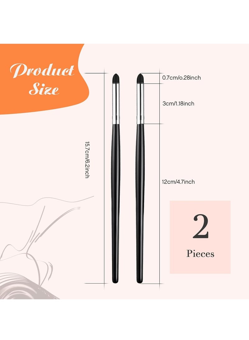 Zubebe 2 Pcs Eyeliner Smudge Brush Pencil Soft Makeup Tool Eyeshadow Blending Brush Eye Pencil Brush Eyeliner Smudge Tool Set for Eyeliner Blending Eye Shadow Liner (Sponge, 6.2 Inch) - Image 4