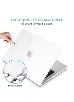 O Ozone MacBook Pro 16 inch Case A2485MacBook Pro 16 M1 Pro / M1 Max Chip & Touch ID Plastic Hard Crystal Clear Case Cover Keyboard Skin & Screen Protector White  - Image 2