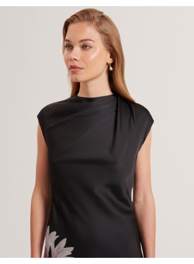 Ted Baker PRINTED SHORT SLEEVE DRAPED NECK MIDI - Image 4