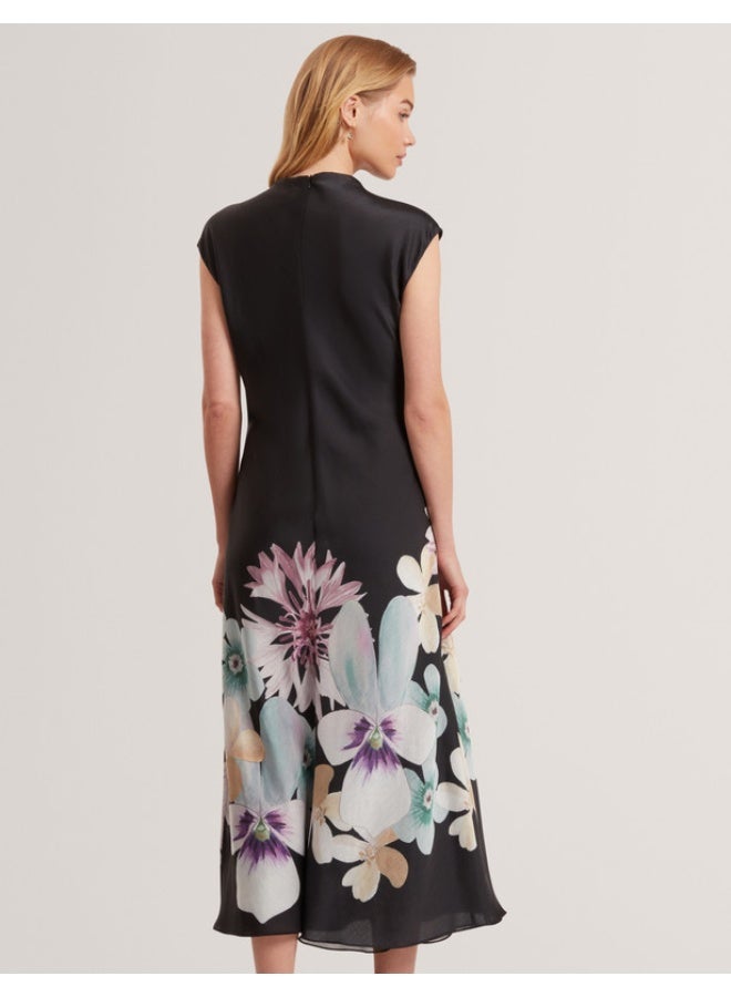Ted Baker PRINTED SHORT SLEEVE DRAPED NECK MIDI - Image 5