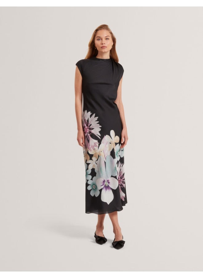 Ted Baker PRINTED SHORT SLEEVE DRAPED NECK MIDI - Image 2