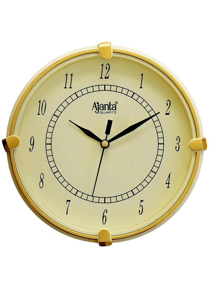 Ajanta - Ajanta Plastic Abstract Round Analog Wall Clock (189 X 39.5 X188.5 mm), Ivory) - Image 1