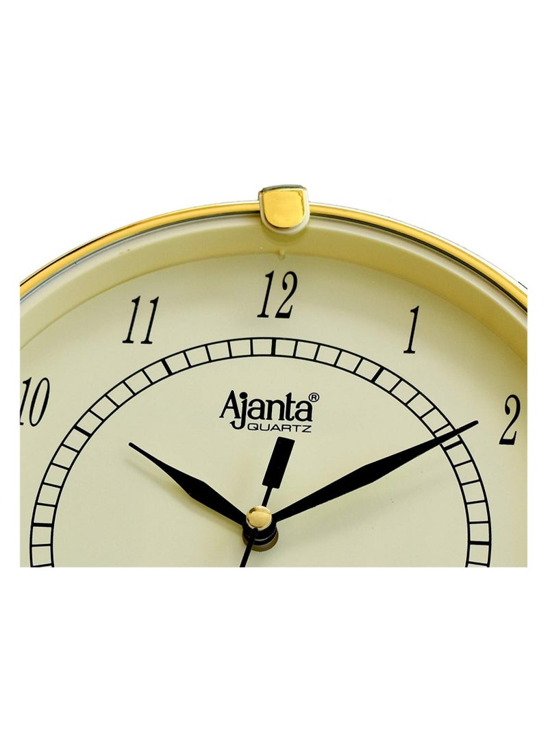Ajanta - Ajanta Plastic Abstract Round Analog Wall Clock (189 X 39.5 X188.5 mm), Ivory) - Image 1