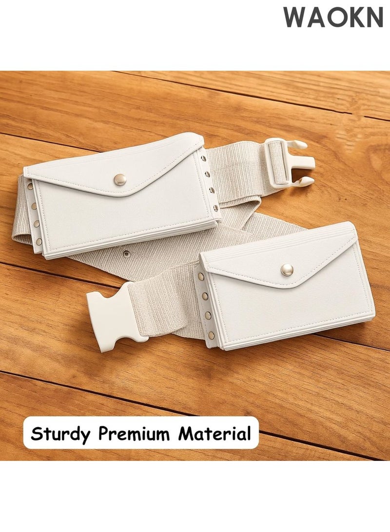 WAOKN Belt Bag - 2-Pocket Islamic Pilgrimage Pouch - Double Zipper Waist Pack for Money & Essentials - Breathable Adjustable Belt for Men & Women - Travel Accessories for Safa-Marwa (White-L) - Image 5