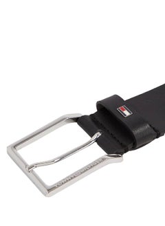 TOMMY HILFIGER Men's Square Buckle Fixed Belt - Leather, Black  - Image 2