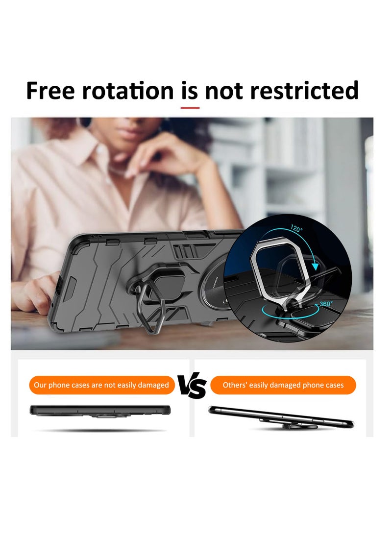 Aookay - [1+2] Case for Xiaomi Redmi Note 13 Pro 5G with Tempered Glass Screen Protector, Dual Layer Heavy Duty Shockproof Case with Magnetic Loop Holder (Note 13 Pro 5G) - Image 1