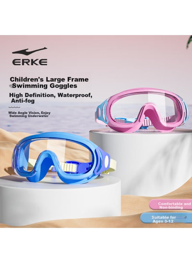 Erke Children'S Large Frame Swim Goggles High Definition Anti-Fog Waterproof Swimming Diving Goggles Boys Girls Kids Swimming Equipment Creamsicle Orange - Image 1