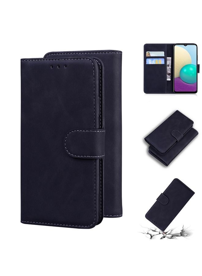 S-TOP Case For Samsung Galaxy A02 / M02 Skin Feel Pure Color Flip Leather Phone Case - Image 1
