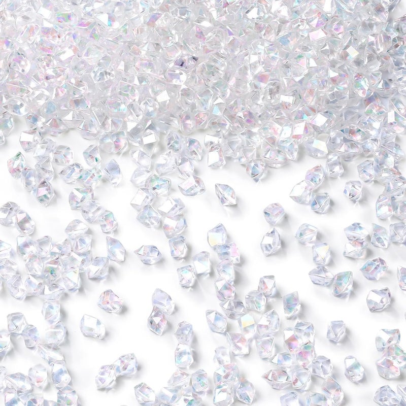 DomeStar 5000PCS Clear Fake Ice Rocks, Iridescent Clear Acrylic Crushed Ice Rocks Crystal Rocks Diamonds for Vase Fillers - Image 1
