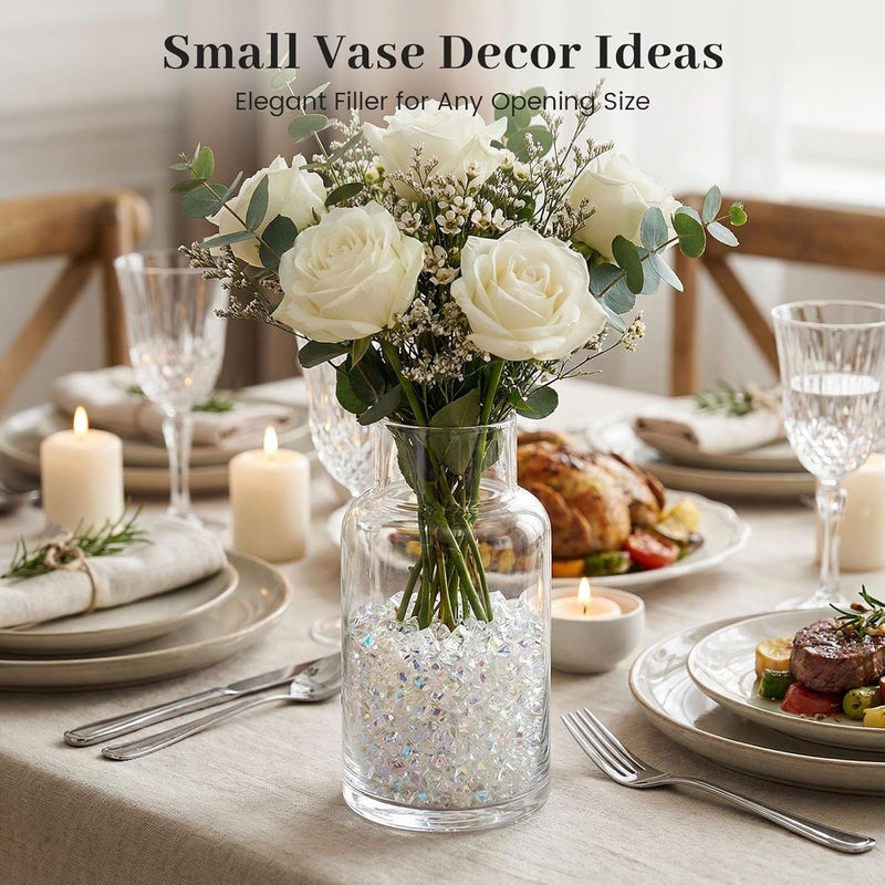 DomeStar 5000PCS Clear Fake Ice Rocks, Iridescent Clear Acrylic Crushed Ice Rocks Crystal Rocks Diamonds for Vase Fillers - Image 3