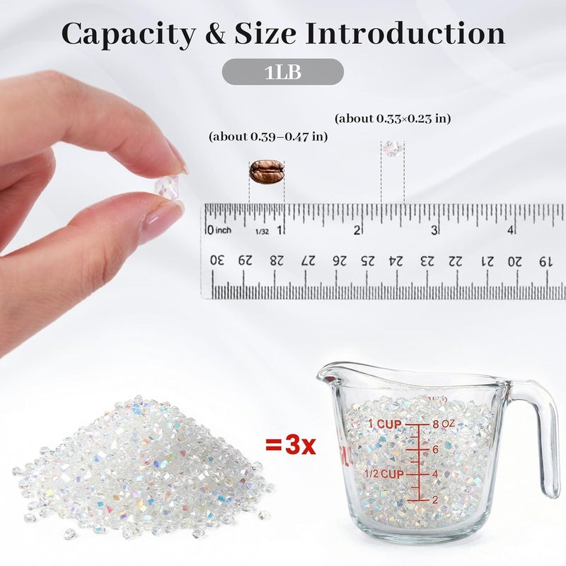 DomeStar 5000PCS Clear Fake Ice Rocks, Iridescent Clear Acrylic Crushed Ice Rocks Crystal Rocks Diamonds for Vase Fillers - Image 2