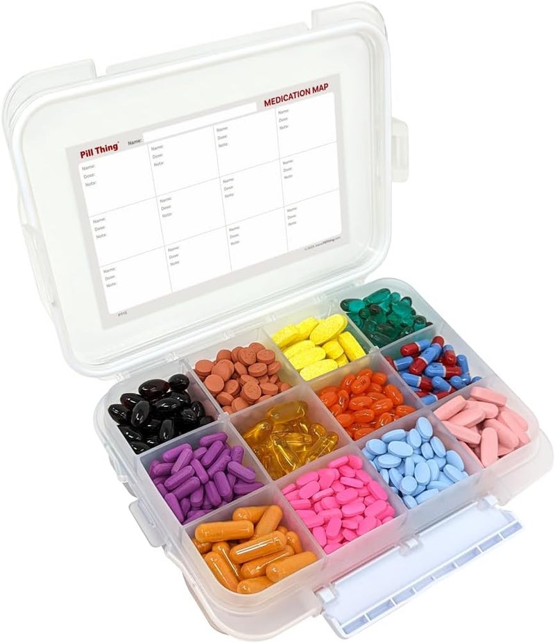 12 Compartment Pill Case for Adults