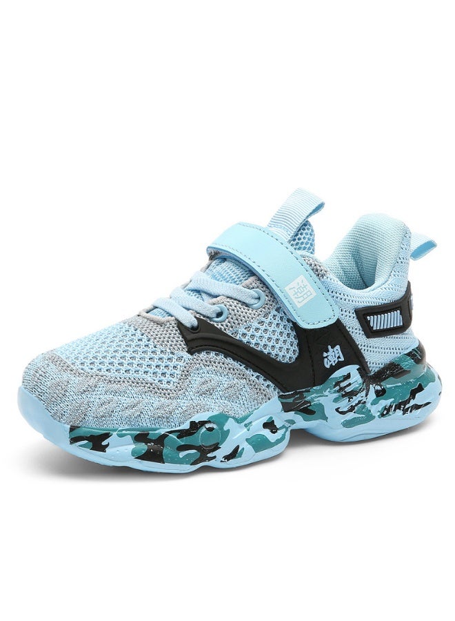 NIBEMINENT Children's Casual Shoes Boys' Breathable Sports Shoes Autumn Mesh Children's Velcro  Student Anti Slip Running Shoes - Image 1