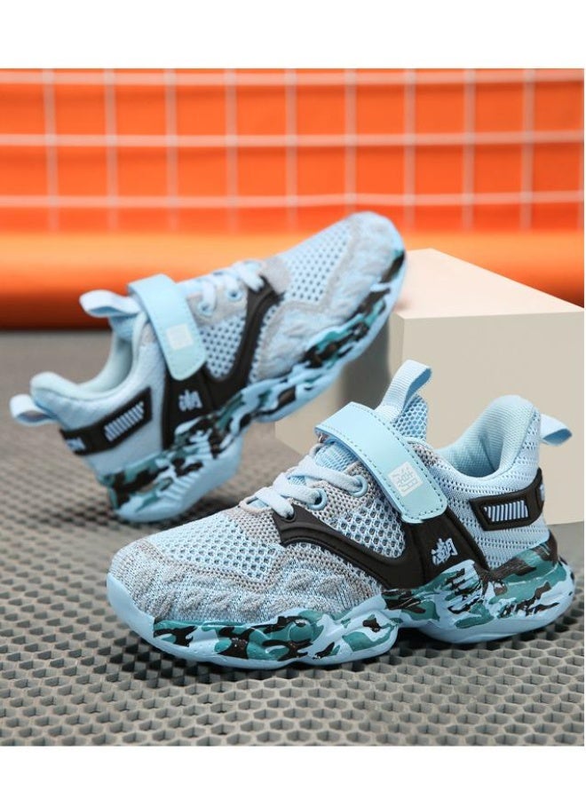 NIBEMINENT Children's Casual Shoes Boys' Breathable Sports Shoes Autumn Mesh Children's Velcro  Student Anti Slip Running Shoes - Image 3