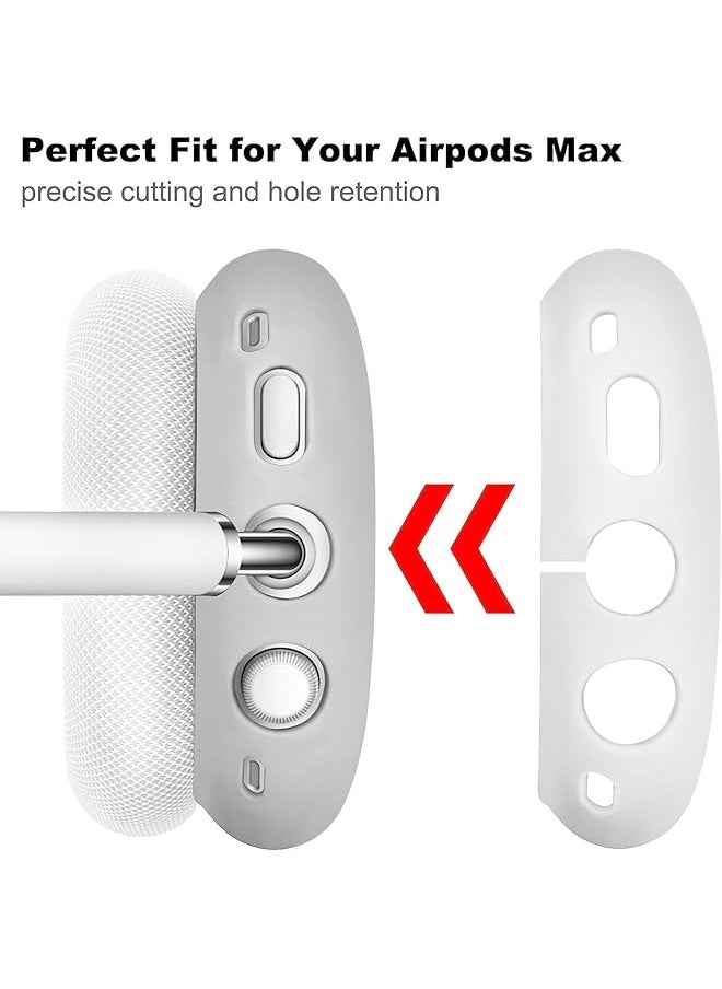 erorex - Silicone Case Cover For Airpods Max Headphones Anti Scratch Ear Pad Case Cover Ear Cups Cover Headband Cover For Airpods Max Gray - Image 1