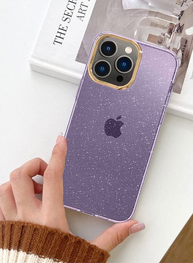 CATANES Hard TPU Glitter Case Cover for iPhone 14 Pro Max - S hockproof and Stylish Case Cover - Purple - Image 4