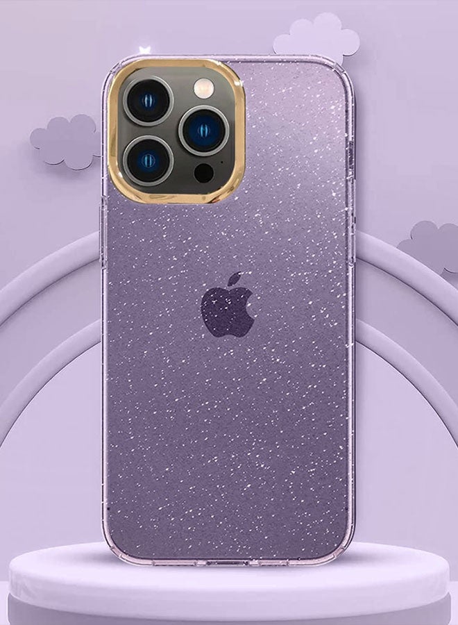 CATANES Hard TPU Glitter Case Cover for iPhone 14 Pro Max - S hockproof and Stylish Case Cover - Purple - Image 3