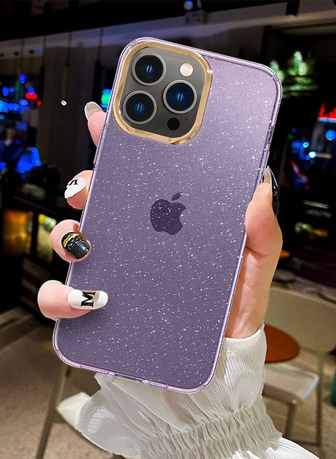 CATANES Hard TPU Glitter Case Cover for iPhone 14 Pro Max - S hockproof and Stylish Case Cover - Purple - Image 5