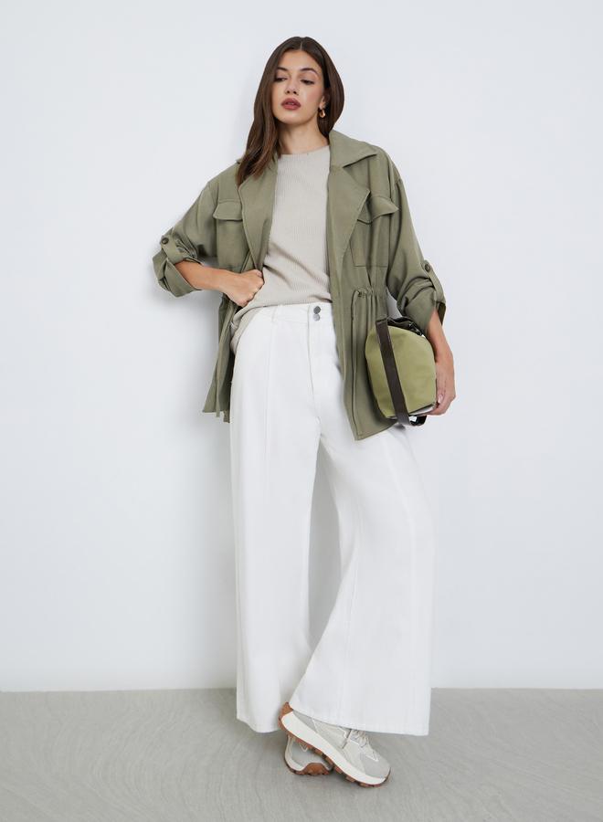Styli Khaki Longline Utility Jacket - Image 2
