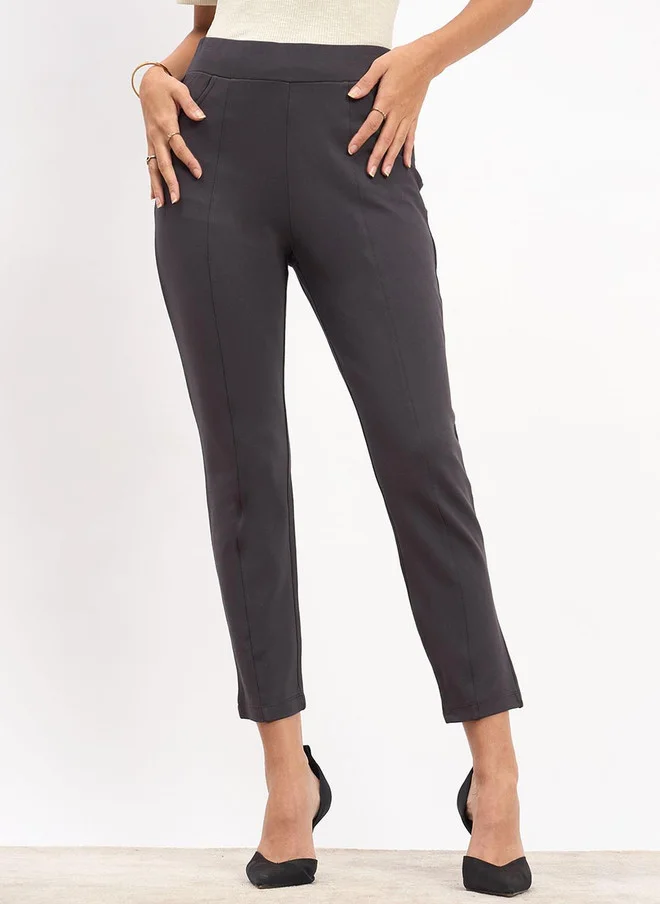 سولت اتاير SALT ATTIRE Women Smart Slim Fit High-Rise Joggers Trousers