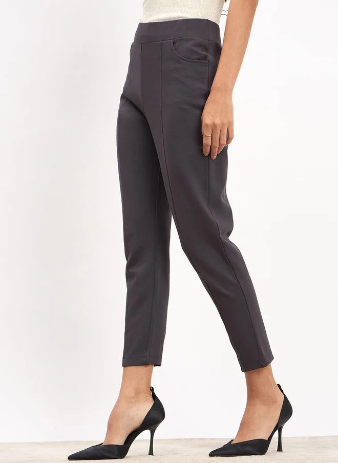 سولت اتاير SALT ATTIRE Women Smart Slim Fit High-Rise Joggers Trousers