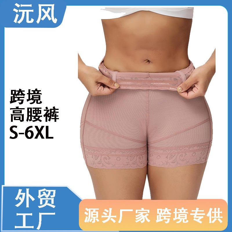 E-Commerce Boxer Pants Lace 4-Bone Non-Slip Glue Drop Explosions Body High Waist Abdomen Body Shaping Body Pants Faja - Image 2