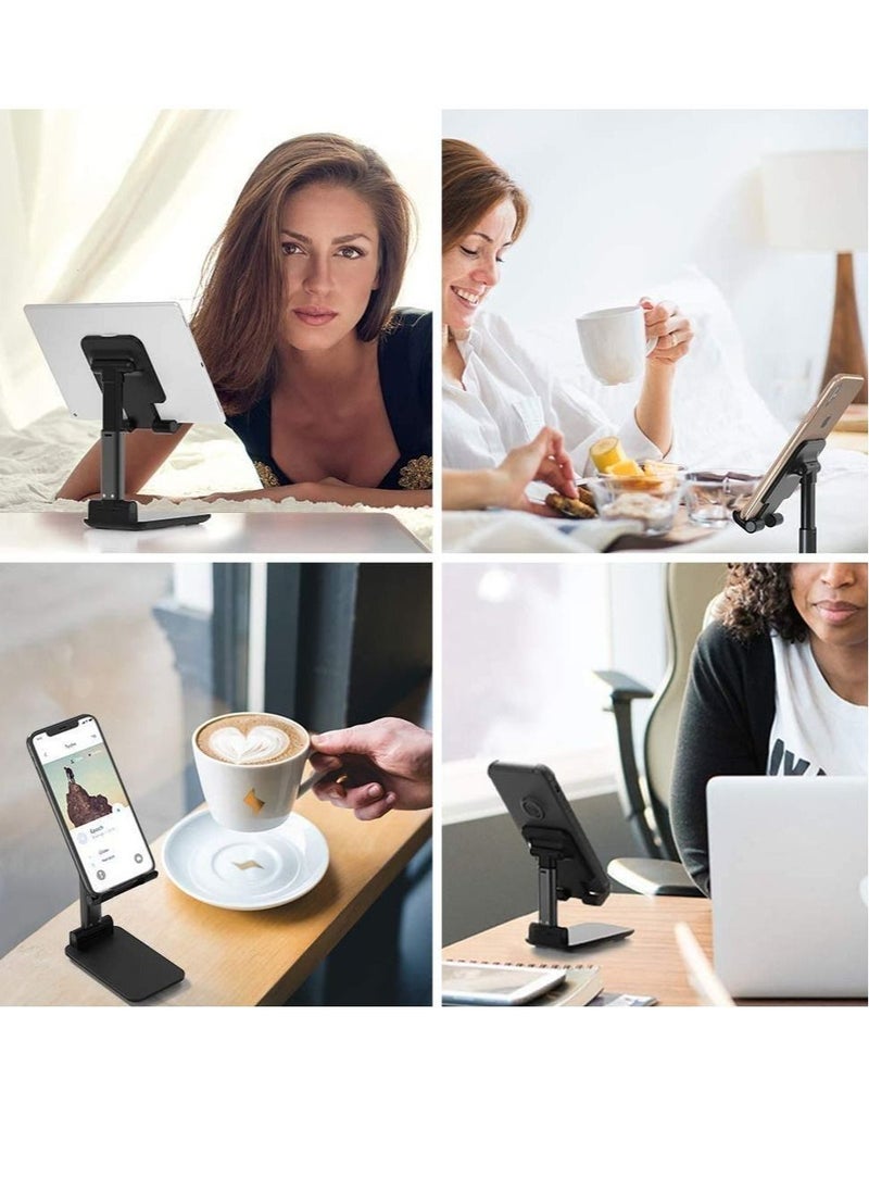Generic - Adjustable Cell Phone Stand, Foldable Portable Phone Stand Phone Holder for Desk, Desktop Tablet Stand Compatible with Mobile Phone/iPad/Tablet - Image 1