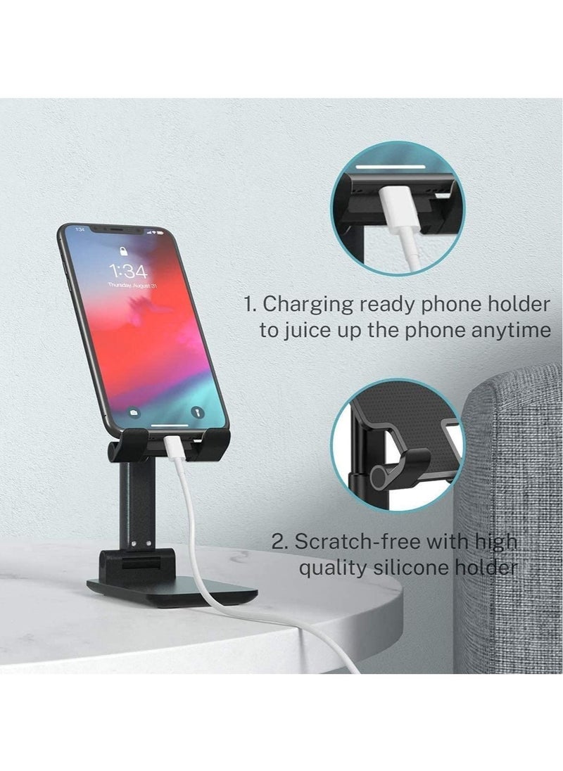 Generic - Adjustable Cell Phone Stand, Foldable Portable Phone Stand Phone Holder for Desk, Desktop Tablet Stand Compatible with Mobile Phone/iPad/Tablet - Image 1