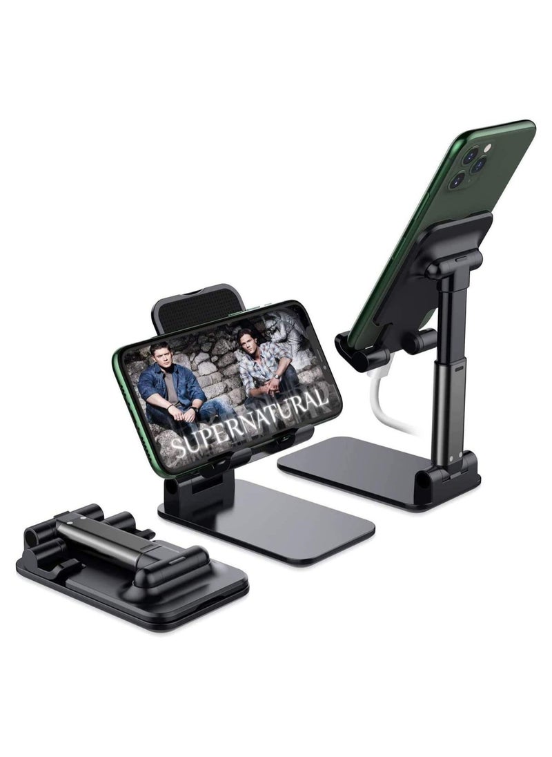 Generic - Adjustable Cell Phone Stand, Foldable Portable Phone Stand Phone Holder for Desk, Desktop Tablet Stand Compatible with Mobile Phone/iPad/Tablet - Image 1