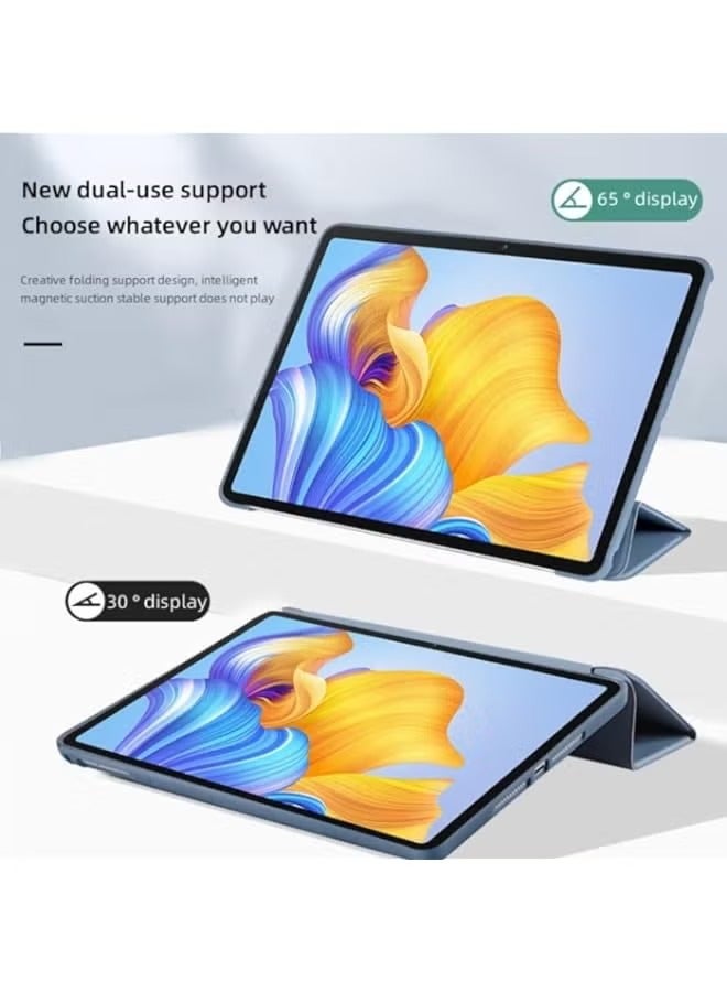 بروماس حافظة متوافقة مع Honor Pad 8 مقاس 12 بوصة، حافظة Honor Tablet 8 مقاس 12.0 بوصة، غطاء واقٍ نحيف ثلاثي الطيات، حافظة كمبيوتر لوحي ذكية قابلة للطي من السيليكون الناعم، تنبيه/غفو تلقائي (أزرق داكن) - Image 3