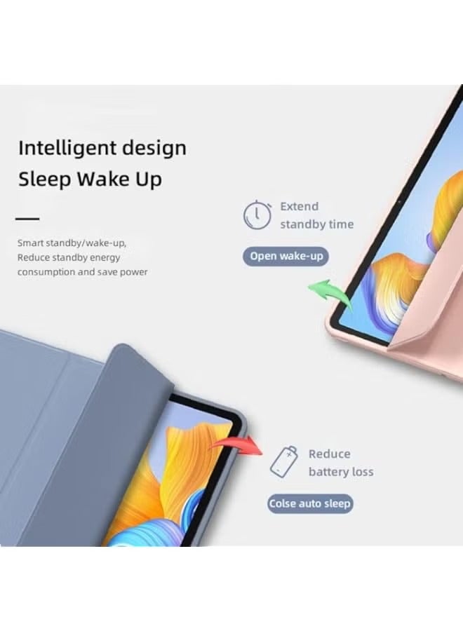 بروماس حافظة متوافقة مع Honor Pad 8 مقاس 12 بوصة، حافظة Honor Tablet 8 مقاس 12.0 بوصة، غطاء واقٍ نحيف ثلاثي الطيات، حافظة كمبيوتر لوحي ذكية قابلة للطي من السيليكون الناعم، تنبيه/غفو تلقائي (أزرق داكن) - Image 4