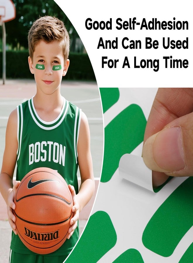 Anwyll Eye Black Stickers - 100Pairs Glitter Green Accessory Sport Eye Black Sticker Football Baseball Softball Under Eyeblack Strips Stickers with White Pencil for Kid Adult Sport Game Party Favors - Image 4