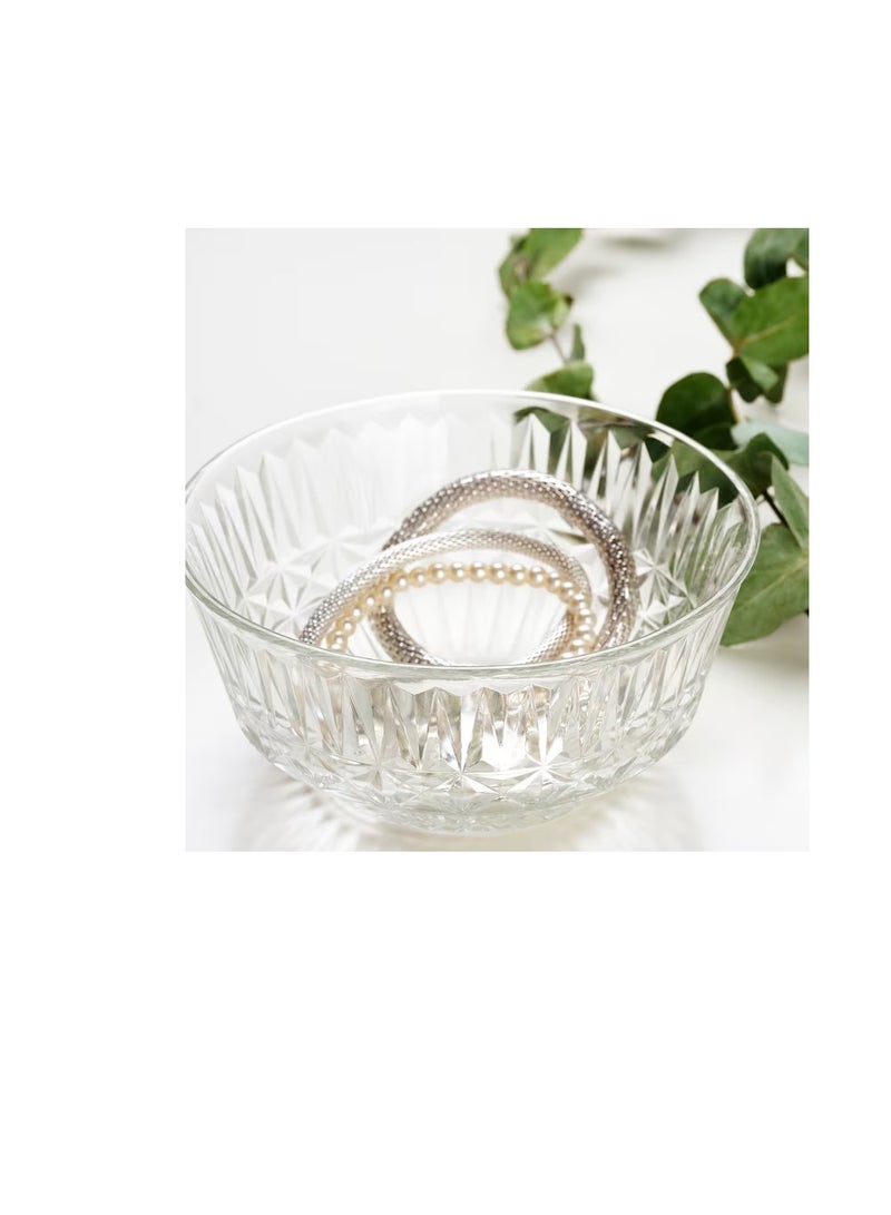 سلطانية زجاج شفاف / منقوش 15 سم - Image 3