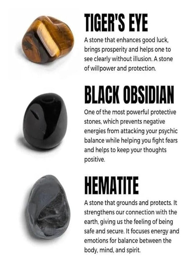 Spiry Original Triple Protection Bracelet | Lab Certified Crystal Braselet - Black Obsidian, Hematite & Tiger Eye - Adjustable Natural Stone Bracelet for Grounding & Positive Energy - Handmade Spiritual Jewelry - Image 2