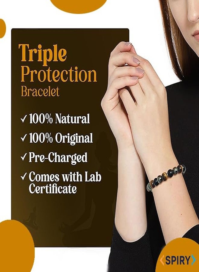 Spiry Original Triple Protection Bracelet | Lab Certified Crystal Braselet - Black Obsidian, Hematite & Tiger Eye - Adjustable Natural Stone Bracelet for Grounding & Positive Energy - Handmade Spiritual Jewelry - Image 4
