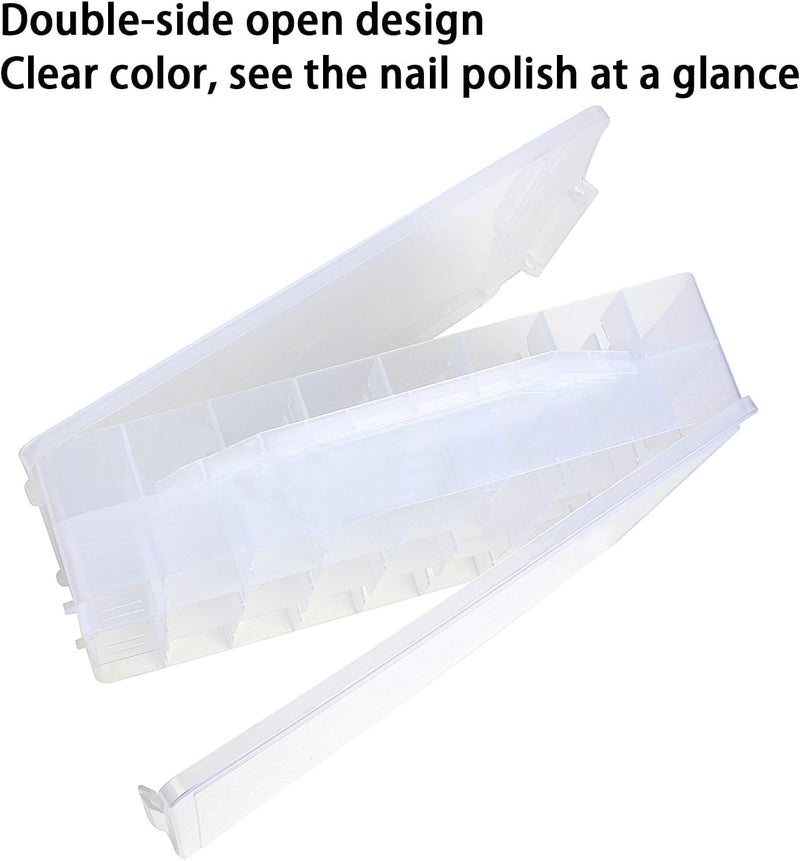 EVERMARKET Nail Polish Holder Organizer with Lid and Handle, Clear, 48 Bottles, For Cosmetics & Make-Up Simple multi-feature practical build - Image 4