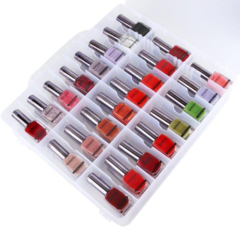 EVERMARKET Nail Polish Holder Organizer with Lid and Handle, Clear, 48 Bottles, For Cosmetics & Make-Up Simple multi-feature practical build - Image 2